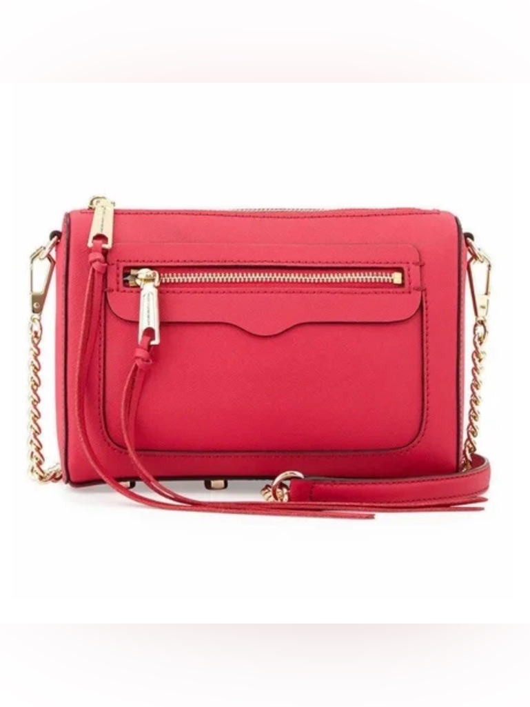 Nwot $175 Rebecca Minkoff 'Avery' Crossbody Bag In Saffiano Leather - Red Chain